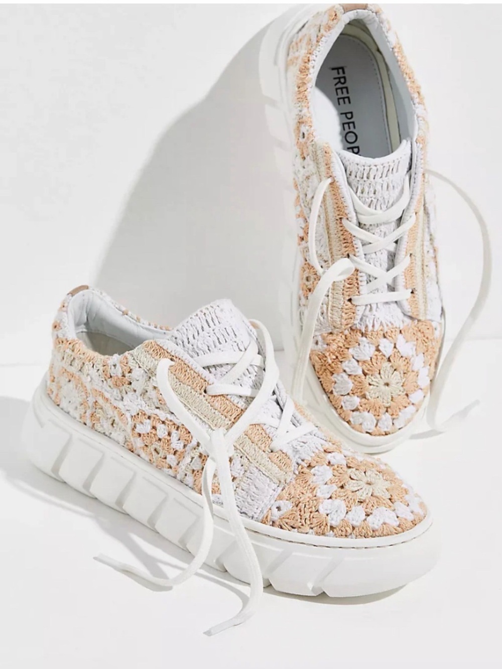 FREE PEOPLE CATCH ME IF YOU CAN CROCHET SNEAKERS